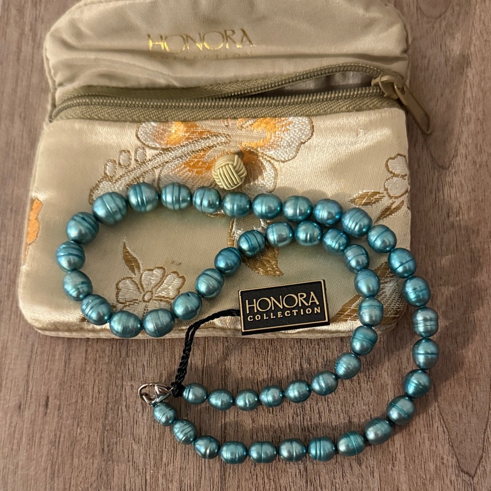 Honora Teal Pearl Necklace